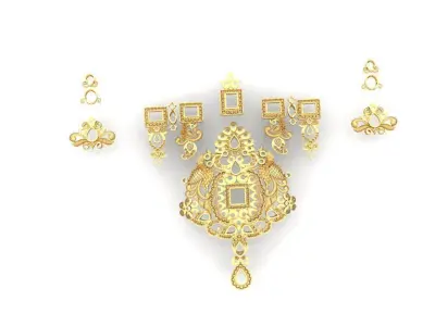 peacock Necklace design 3D print model