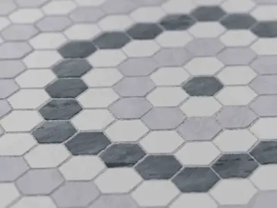 Tile Mosaic Artistic Riverside Drive Hex - Set 29  Texture
