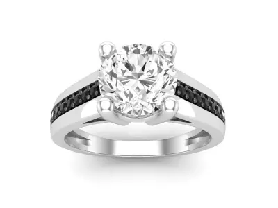 AV 474 Ladies Bridal Solitaire With Accents Engagement Ring 3D print model