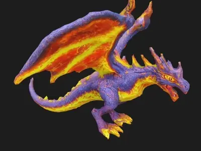 Emberax Fire Dragon 3D Model Low-poly 3D model