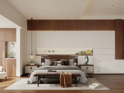 Bedroom interior scenes 3D model shop