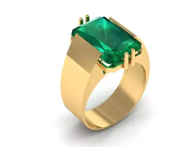 LUXURY FASHION  EMERALD RING 3D PRINTABLE MODEL 3D print model