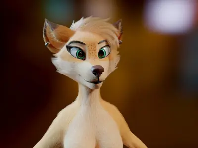 Yashley Anthro Fox 3D model