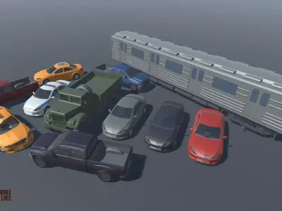 LOW POLY WORLD - STYLIZED CARS Low-poly 3D model