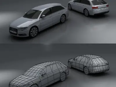 Audi A6 Low-poly 3D model