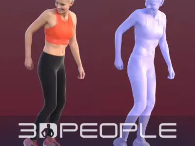 Ina 10281 - Running Athletic Woman Low-poly 3D model