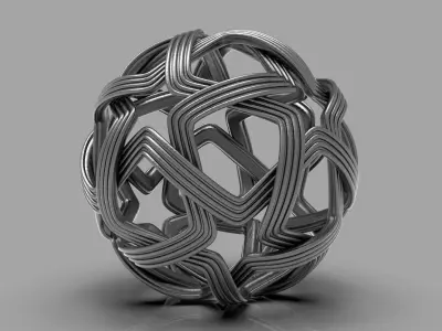 spherezone silver ring made of wires 3D print model