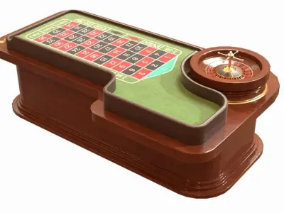 Casino Roulette Game Table Low-poly 3D model