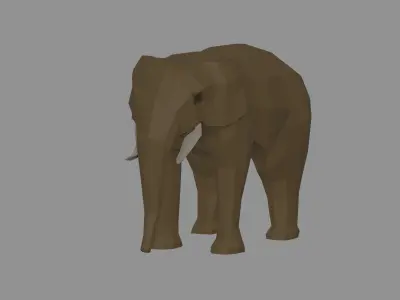 Low Poly Elephant 3D model