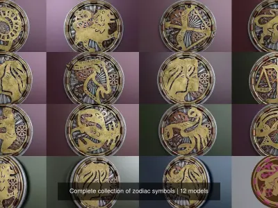 Complete collection of zodiac symbols