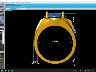 Luxury Oval Gemstone Men Ring Jewelry 3D Model 4876 3D print model