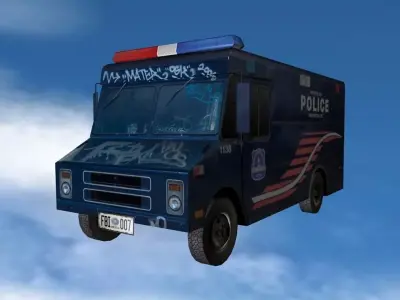 Police Van Low-poly 3D model