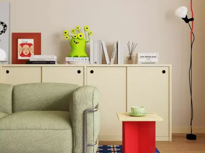 Bauhaus style living room 3D model