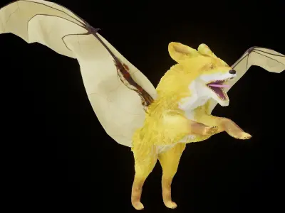 Fantasy Golden Crowned-Flying Fox 3D model