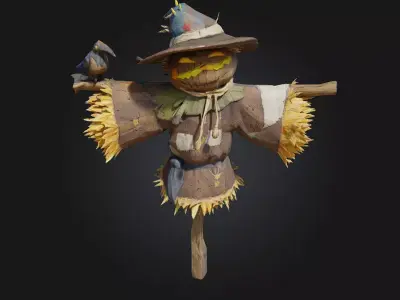 Scarecrow Sentinel  Guardian of the Harvest Fields 3D model