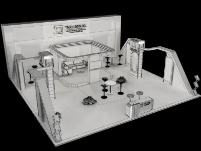 Booth Exhibition Stand a483  3D model