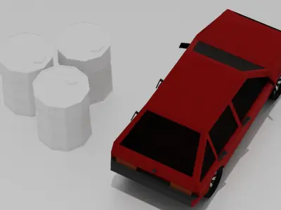 soviet low poly car  Low-poly 3D model