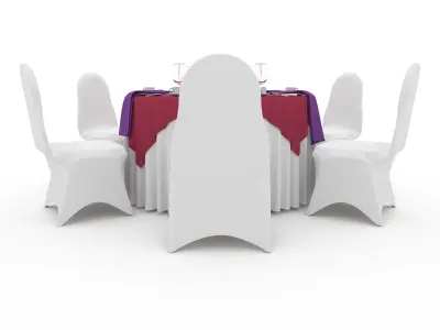 Banquet Table and Chair 40 3D model