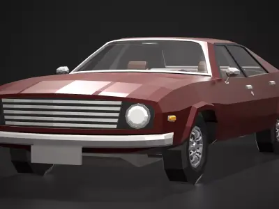 Low-Poly Retro City Car 04 Low-poly 3D model