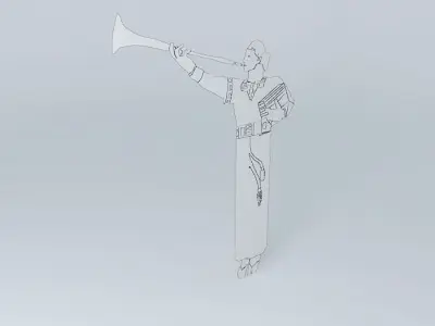 Angel man with trumpet Free 3D model