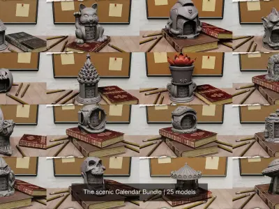 The scenic Calendar Bundle 3D Model Collection