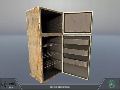 Old refrigerator 2 Free low-poly 3D model