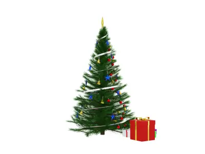 Christmas Tree and Gift Box 3D model