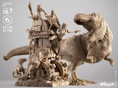 Wicked Video Games Tom Raider Diorama 3D print model