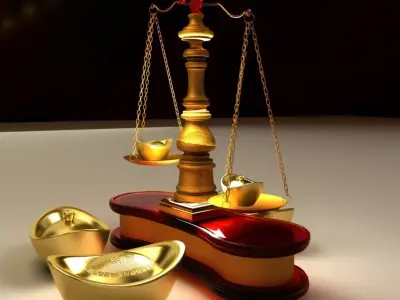 Chinese gold ingot 3D model