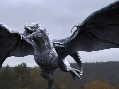 Dark Dragon Killgharrah Mid level detail with UVs 3D model