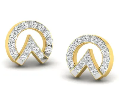 Solitaire Women Earring 3D print model 3