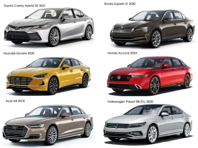A collection of modern sedans 2 3D Model Pack