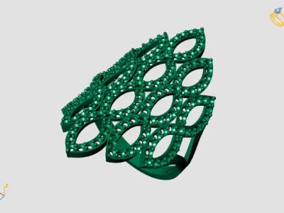 Vintage Womens Diamond Ring Women Rings 3dmodels 3D print model 3D print model shop
