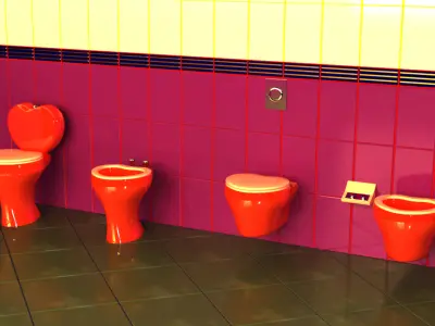 Bathroom heart full set 3D Model Collection