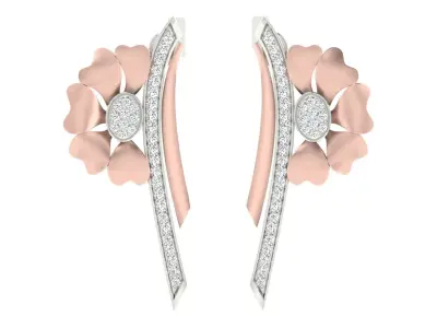 Women Drop Earrings 3dm STL OBJ FBX Renders Details 3D print model 7