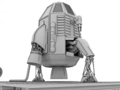 Capsule landing pod 3D model