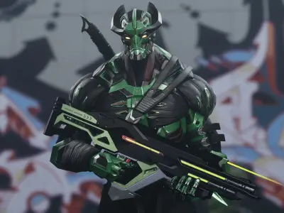 Robot2 Cyber Ninja Low-poly 3D model