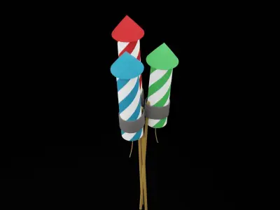 Christmas Firework Low-poly 3D model