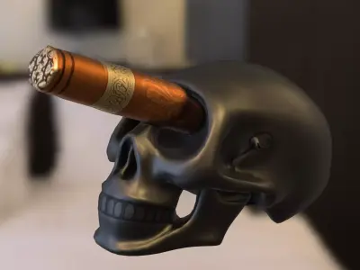 Skull Cigar Holder Low-poly 3D model