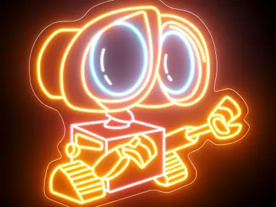 Wall-E Neon Sign 3D model