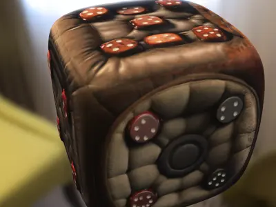Dice Seat plush Low-poly 3D model
