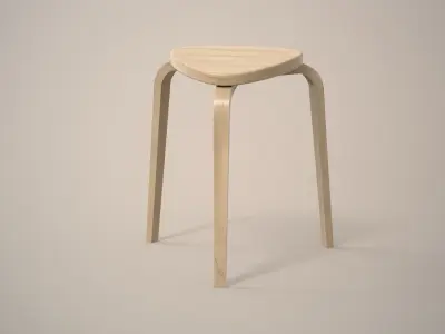 KYRRE stool birch Low-poly 3D model