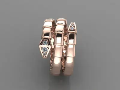 Bvlgari Serpenti Snake Ring 3D print model