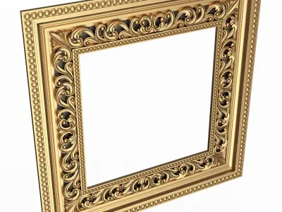 Classic Frame and Mirror 068 Low-poly 3D model