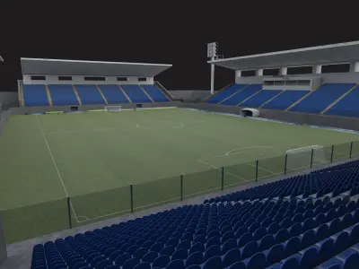Traditional stadium- Soccer Low-poly 3D model
