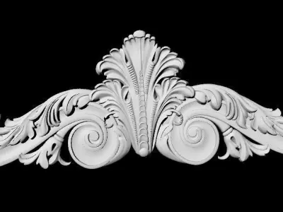 Central decor ornament for furniture 3D model 655