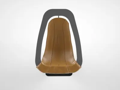 Alain Douillard Leather Chair 1970 3D model