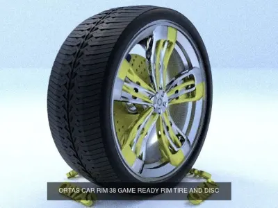 ORTAS CAR RIM 37-38 GAME READY RIM TIRE AND DISC 3D Model Pack