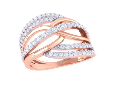 Ladies diamond ring 3D print model 6