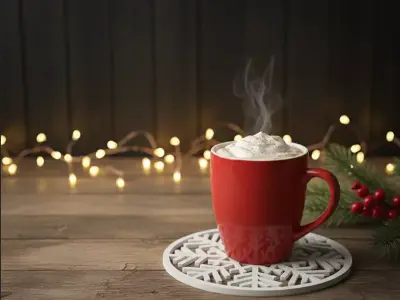 snowflake coaster 3D print model